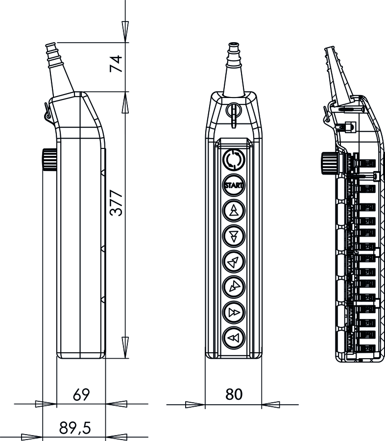 Kaseta suwnicowa PKS-8\W08 - Wymiary