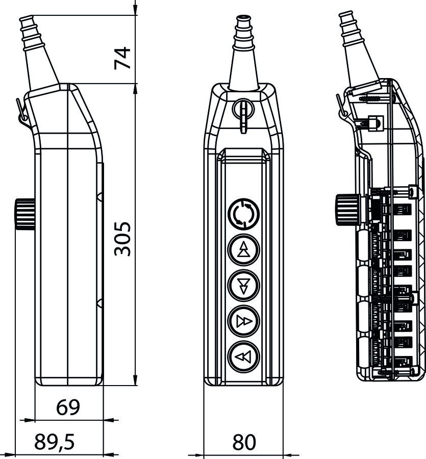 Пост тельферный PKS-6\W02 - Размеры