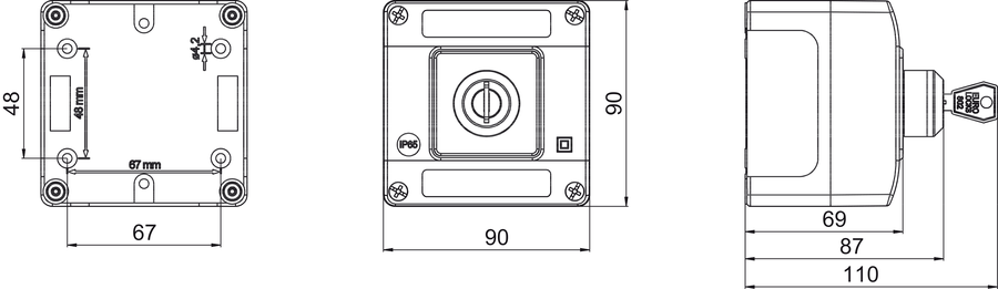 SK20G OB11 Cam switch in housing - Dimensions
