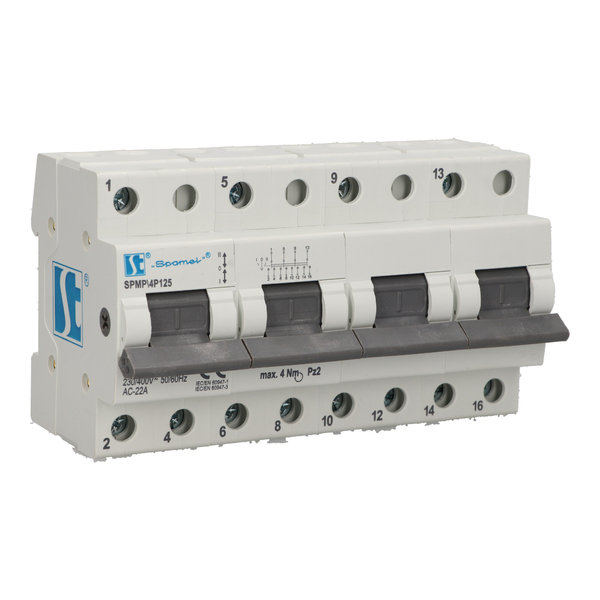 Modular switch Mains-Generator 4-pole SPMP\4P125