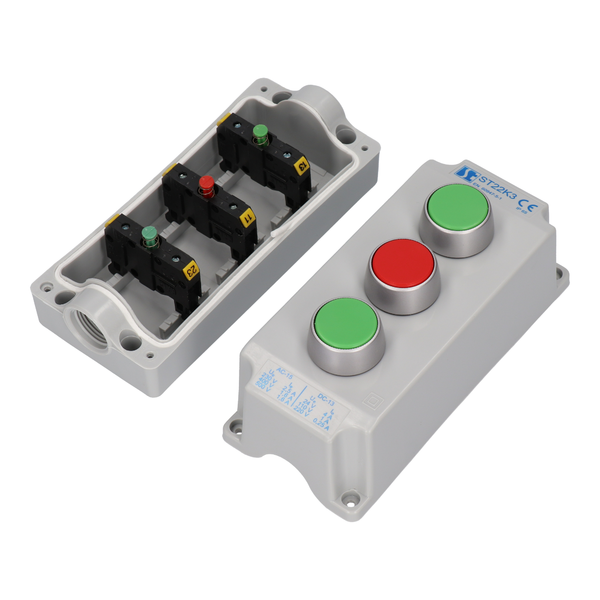 K3 control station with START I - STOP - START II pushbuttons ST22K3\02 - Product picture