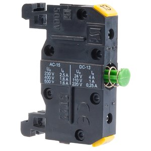 Normally open switch (10) rail-mounted green - Product picture